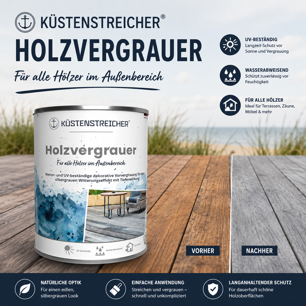 Kann der Küstenstreicher Holzvergrauer auf Bangkirai-Holz angewendet werden?