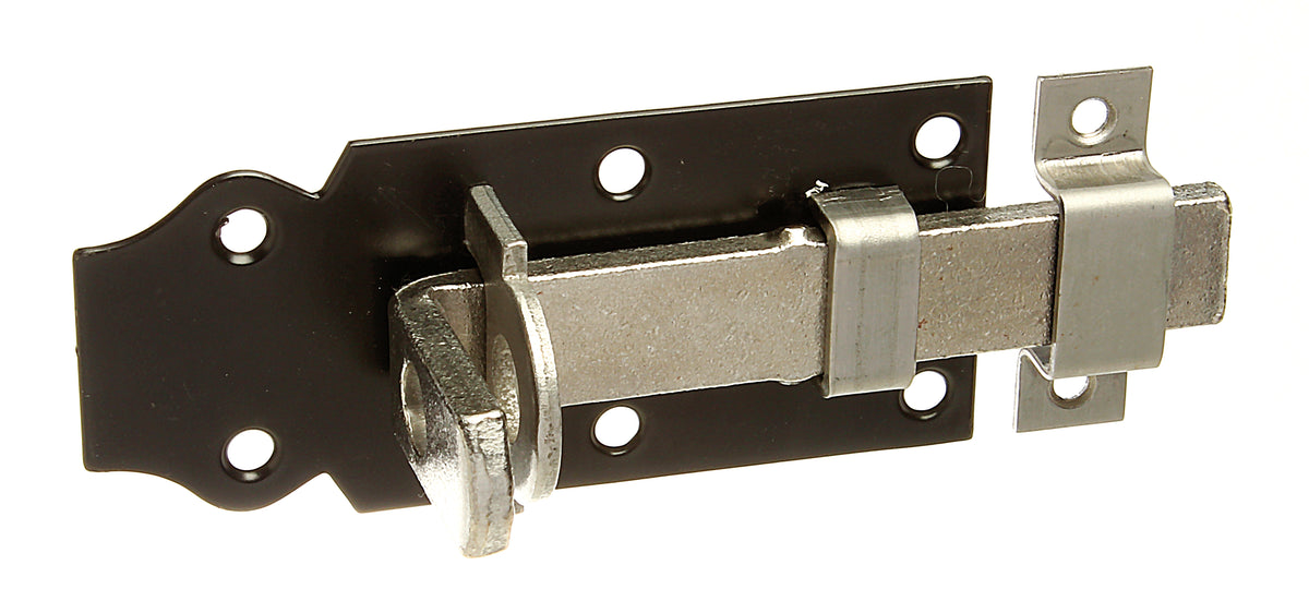 Schlossriegel blau verzinkt Platte Schlaufe 100 mm