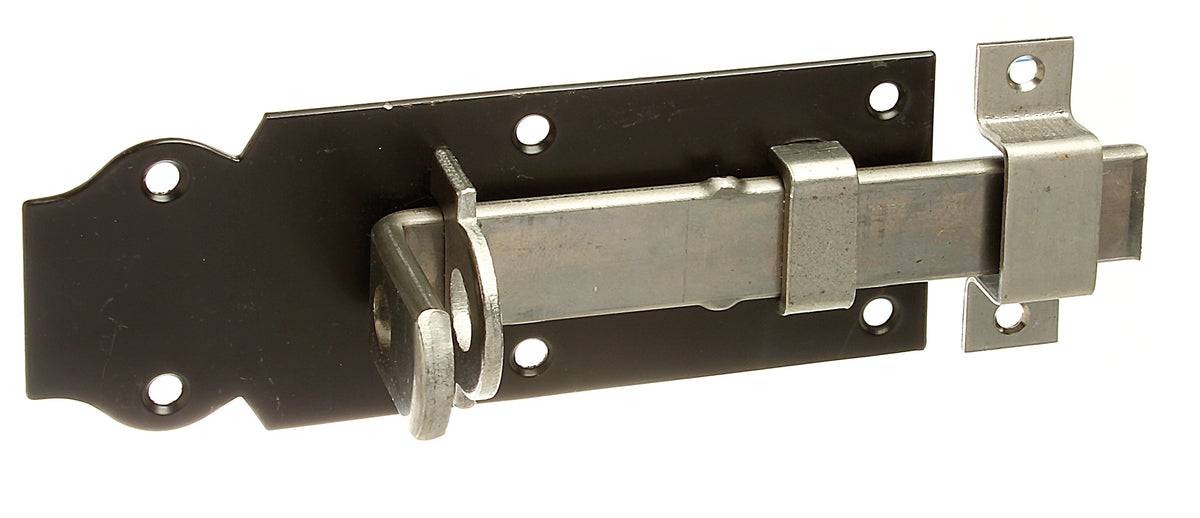 Schlossriegel blau verzinkt Platte Schlaufe 140 mm
