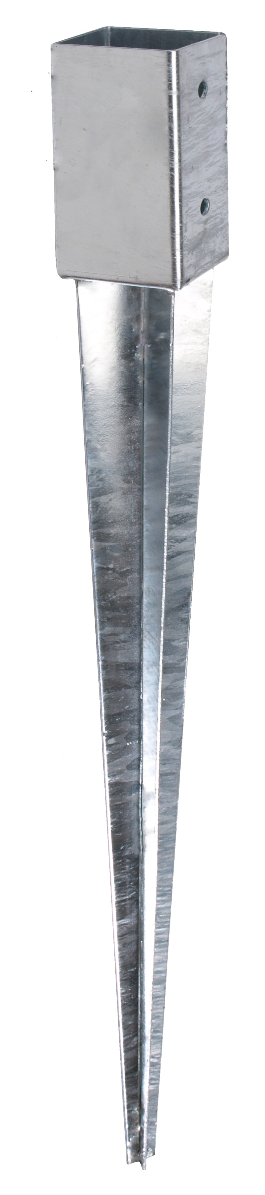 Einschlag-Bodenhülse für Vierkantholzpf feuerverzinkt zum Einbetonieren 61x61mm/750mm