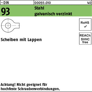 DIN 93 Stahl galvanisch verzinkt - Scheiben