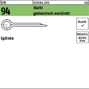 DIN 94 Stahl galvanisch verzinkt - Splinte