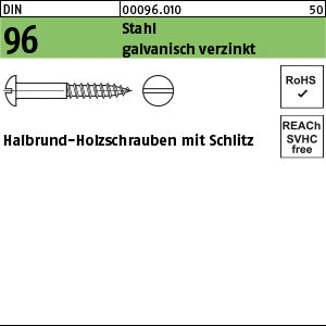 DIN 96 Stahl galvanisch verzinkt - Holzschrauben