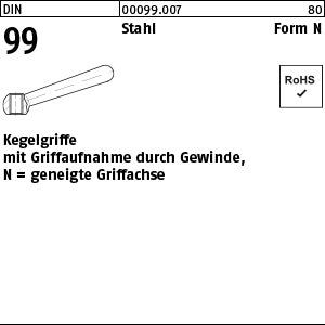 DIN 99 Stahl N 50 geneigt mit Gewinde - Kegelgriffe