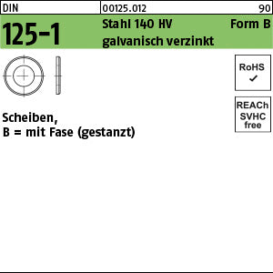 DIN 125 Stahl HV B 3, 2 galvanisch verzinkt - Scheiben
