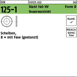 DIN 125 Stahl HV B 6, 4 feuerverzinkt - Scheiben