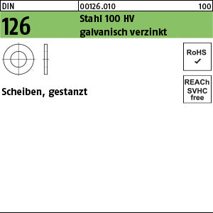 DIN 126 Stahl galvanisch verzinkt - Scheiben