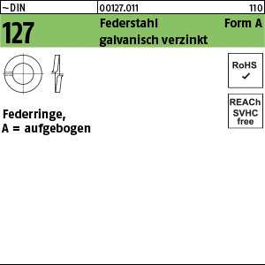 DIN 127 Federstahl A 3 galvanisch verzinkt - Federringe