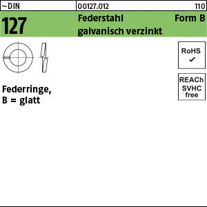 DIN 127 Federstahl B 2 galvanisch verzinkt - Federringe