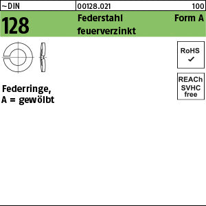 DIN 128 Federstahl A 10 feuerverzinkt - Federringe