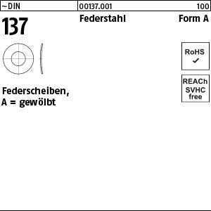 DIN 137 Federstahl A - Federscheiben