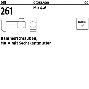 DIN 261 Mutter 4.6 - Hammerschrauben mit Mutter