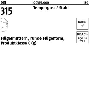 DIN 315 Temperg. - Flügelmuttern
