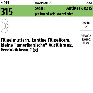 Flügelmu. klein Form Stahl galvanisch verzinkt - Flügelmu., kleine Form