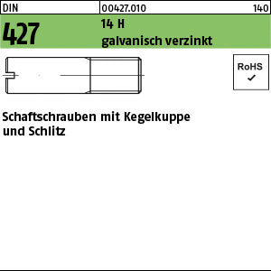 DIN 427 14 H galvanisch verzinkt - Schaftschrauben
