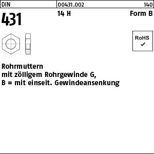DIN 431 14 H B G 1/8 SW - Rohrmuttern