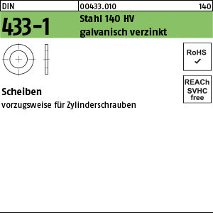 DIN 433 -1 Stahl galvanisch verzinkt - Scheiben