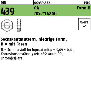 DIN 439 04 BM 6 Zinklamelle - niedrige Sechskantmuttern