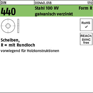 DIN 440 Stahl R 5, 5 galvanisch verzinkt - Scheiben