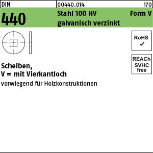 DIN 440 Stahl V 6, 6 galvanisch verzinkt - Scheiben