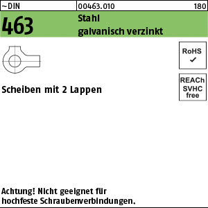 DIN 463 Stahl galvanisch verzinkt - Scheiben