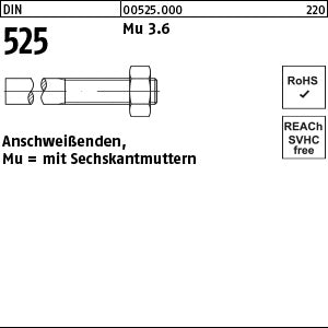 DIN 525 Mutter 4.6 / 40 - Anschweißenden