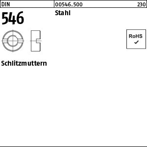 DIN 546 Stahl - Schlitzmuttern