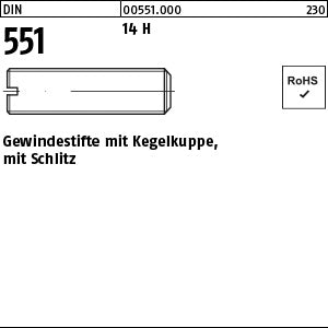 DIN 551 14 H - Gewindestifte
