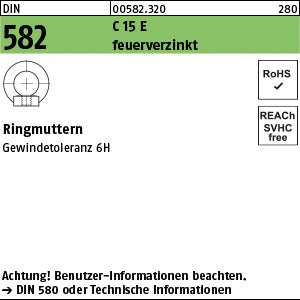 DIN 582 C15E feuerverzinkt - Ringmuttern