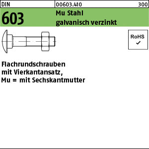 DIN 603 Mutter Stahl galvanisch verzinkt - Flachrundschrauben