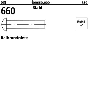 DIN 660 Stahl - Halbrundniete
