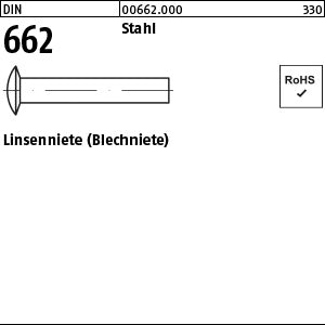 DIN 662 Stahl - Linsenniete