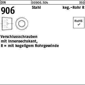 DIN 906 Stahl R 1/8 - Verschlußschrauben