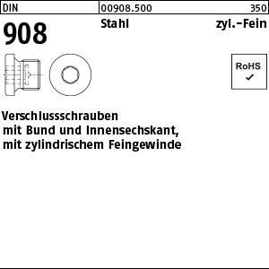 DIN 908 Stahl (Zylindergewinde) - Verschlußschrauben