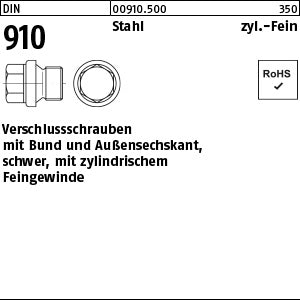 DIN 910 Stahl (Zylindergewinde) - Verschlussschrauben