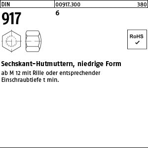 DIN 917 6 - Sechskant-Hutmuttern