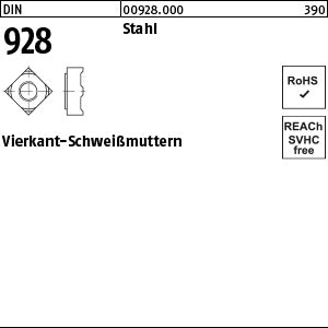 DIN 928 Stahl - Vierkant-Anschweißmu.