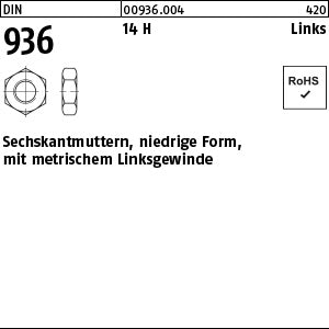 DIN 936 14 H -LH - Sechskantmuttern