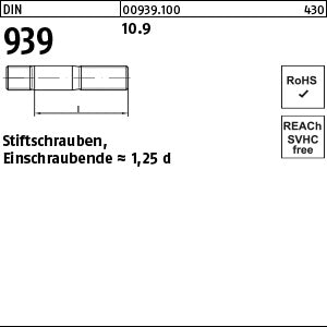 DIN 939 10.9 - Stiftschrauben