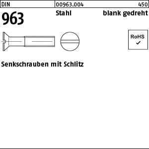 DIN 963 Stahl blank gedreht - Senkschrauben
