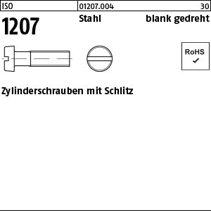 ISO 1207 Stahl blank gedreht - Zylinderschrauben