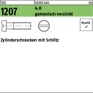 ISO 1207 4.8 galvanisch verzinkt - Zylinderschrauben