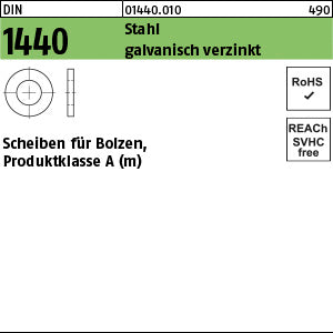 DIN 1440 Stahl galvanisch verzinkt - Scheiben für Bolzen