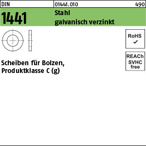 DIN 1441 Stahl galvanisch verzinkt - Scheiben für Bolzen