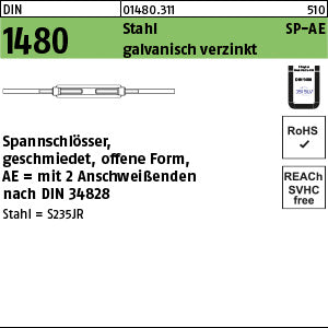 DIN 1480 Stahl ÜZ SP AE galvanisch verzinkt - Spannschlösser