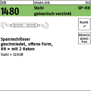 DIN 1480 Stahl SP HH galvanisch verzinkt - Spannschlossmuttern