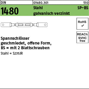 DIN 1480 Stahl SP BS galvanisch verzinkt - Spannschlösser