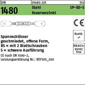 DIN 1480 Stahl SP BS-S feuerverzinkt (V7) feuerverzinkt - Spannschlösser