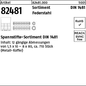 DIN 1481 Sortiment Stahl Spannstifte - Sortimente Spannstifte (Sortiment)