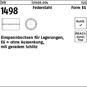 DIN 1498 Federstahl - Einspannbuchsen